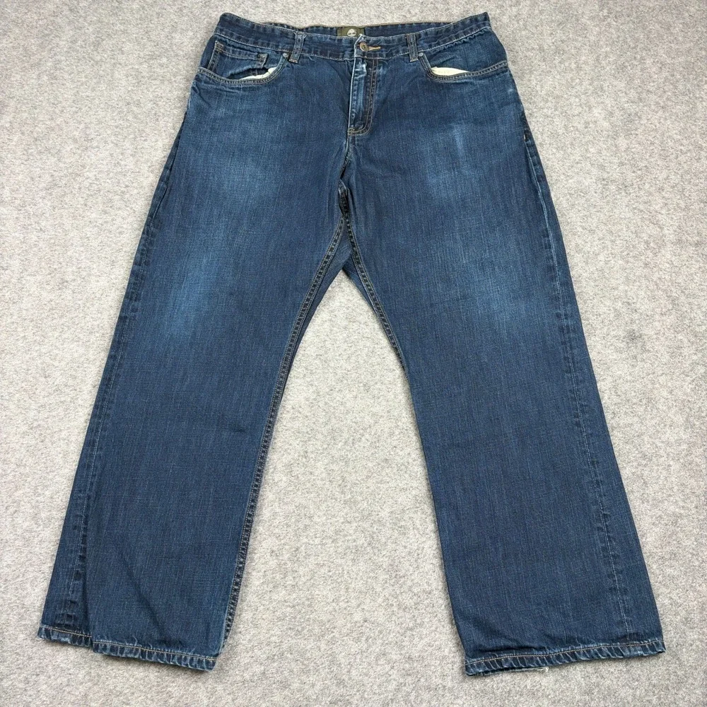 Timberland‎ Jeans Mens Size 36 Blue Denim Relaxed Fit Workwear Utility Outdoor